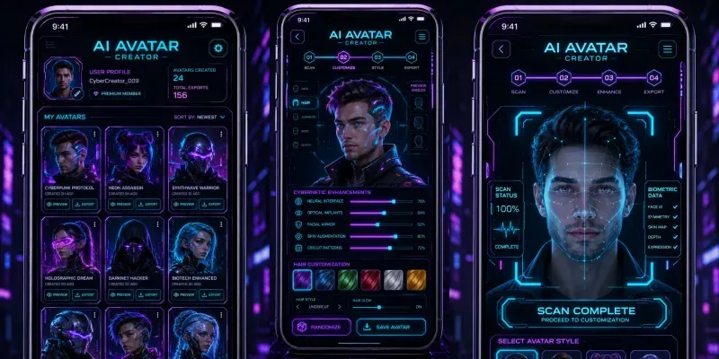 Cyberpunk App Ui Generator generated by undefined