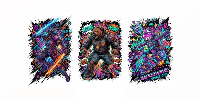 Cartoon Vector Tshirt Design Art generated by undefined