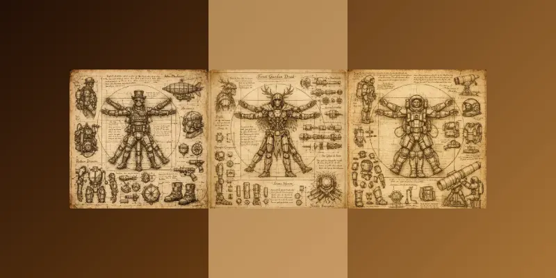 Da Vinci Mechanical Character Sketches generated by undefined