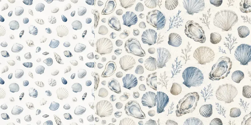 Coastal Seashell Seamless Patterns generated by undefined
