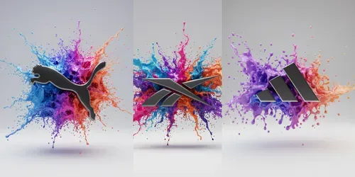 3D Color Splash Logo Art generated by gemini-image
