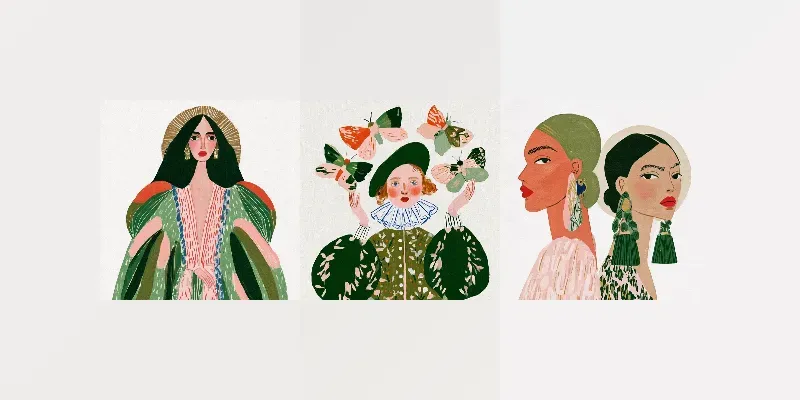 Folk Editorial Illustrations generated by undefined
