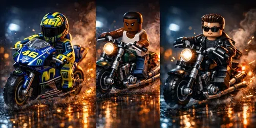 Cinematic Legos On Motorcycles generated by chatgpt-image