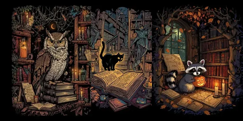 Haunted Library Animal Vectors generated by undefined