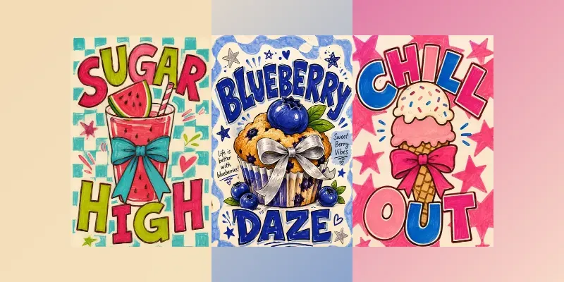 Retro Preppy Marker Doodle Posters generated by undefined