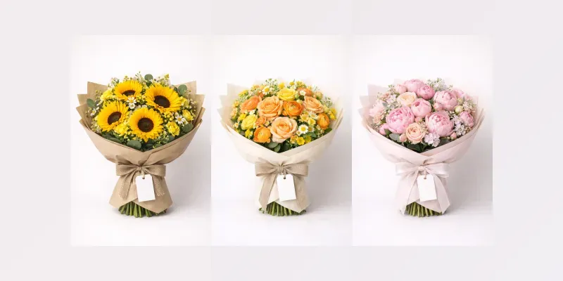 Gift Or Wedding Bouquet Wrap Mockups generated by undefined
