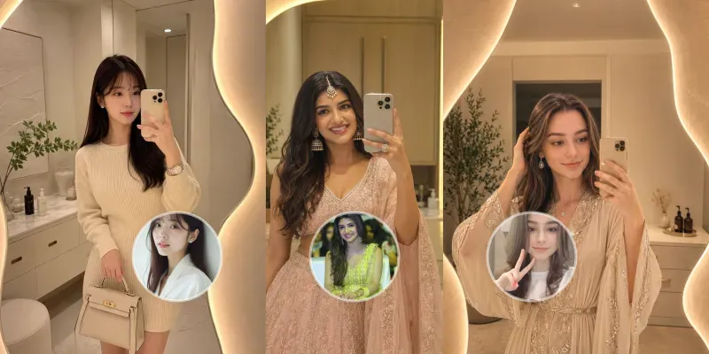 Luxury Mirror Selfie Portraits generated by undefined