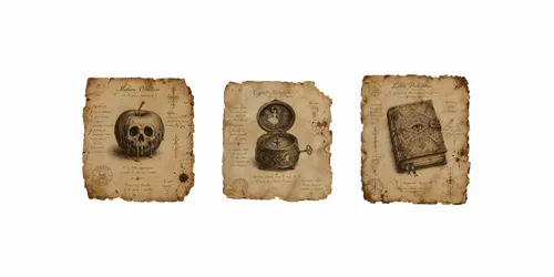 Junk Journal Cursed Fairy Tale Ephemera generated by chatgpt-image