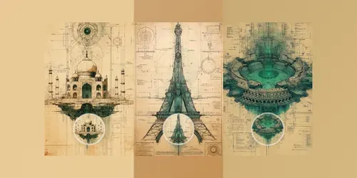 Floating Wonders Blueprints generated by midjourney-video