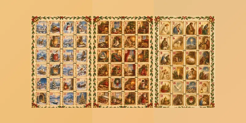 Classic Vintage Advent Calendar Design