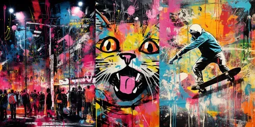 Festival Graffiti Film Grain generated by midjourney