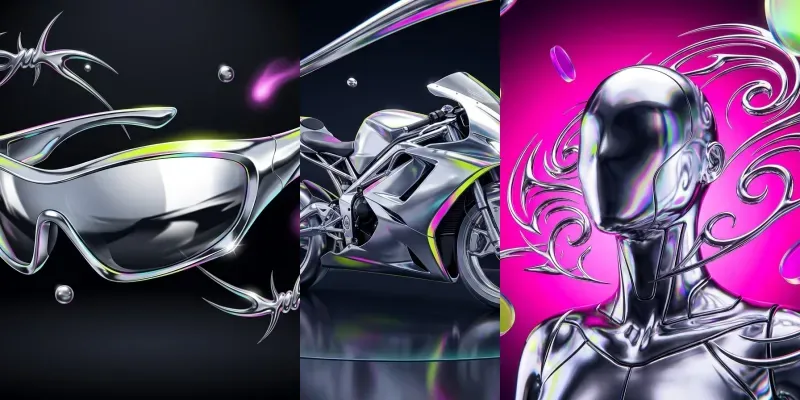 Y2k Liquid Chrome Cybercores
