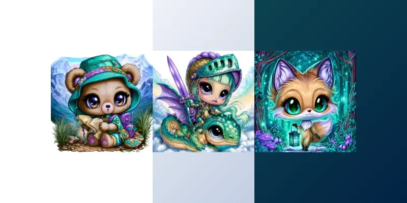 Cute Glossy Chibi Illustrations generated by undefined