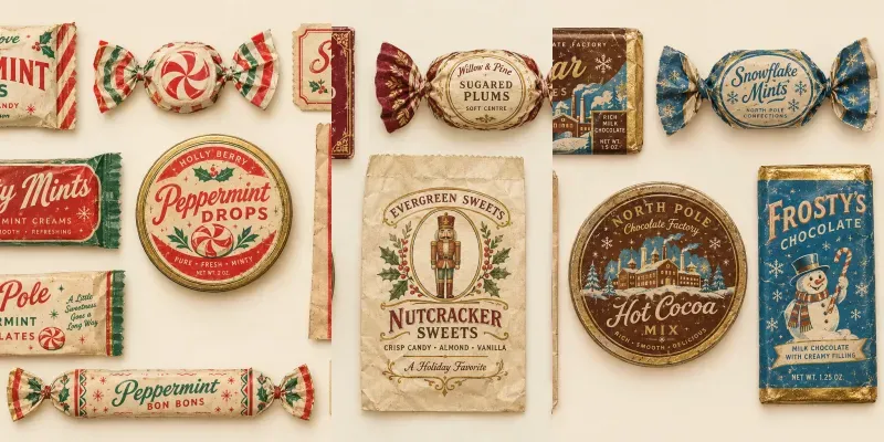 Vintage Christmas Candy Wrapper Ephemera