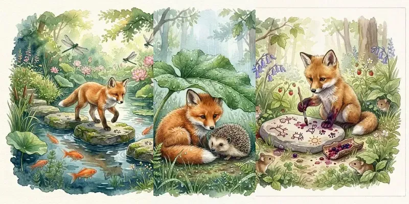 Woodland Fox Fairy Tale Watercolors generated by undefined
