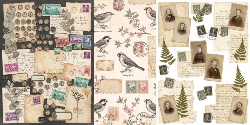 Vintage Ephemera Junk Journal Kit