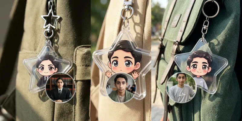 Cute Anime Chibi Acrylic Keychains generated by undefined