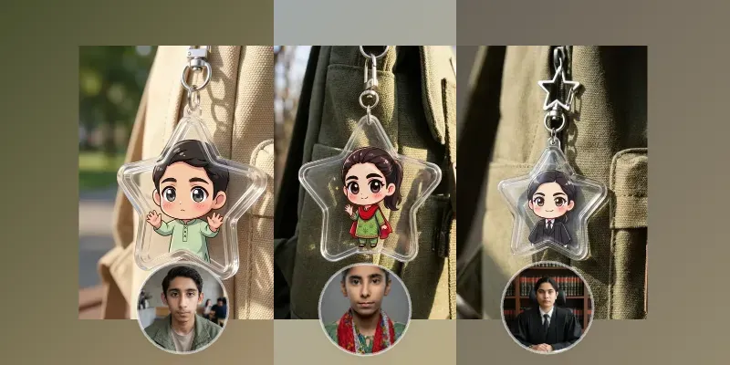 Cute Anime Chibi Acrylic Keychains generated by undefined