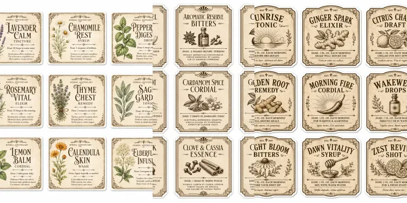 Vintage Apothecary Label Sets generated by undefined