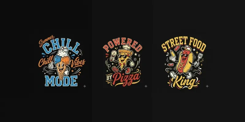 Vintage Food Mascot Tee Creators generated by undefined
