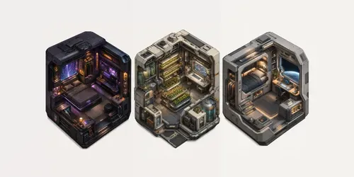 Isometric Scifi Cutaway Worlds generated by chatgpt-image