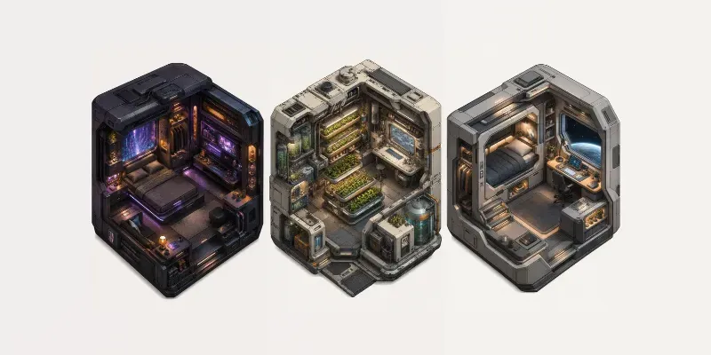 Isometric Scifi Cutaway Worlds generated by undefined