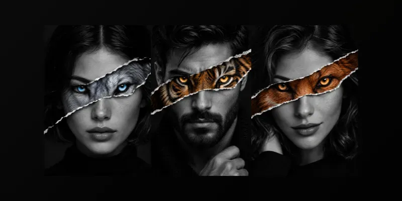Surreal Animal Eyes Portraits generated by undefined