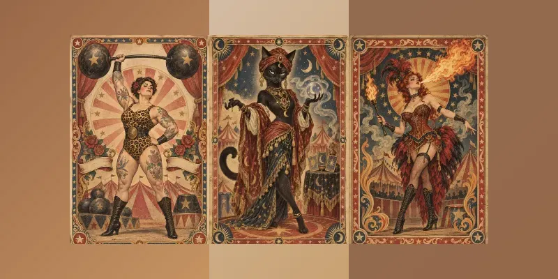 Vintage Circus Character Posters generated by undefined