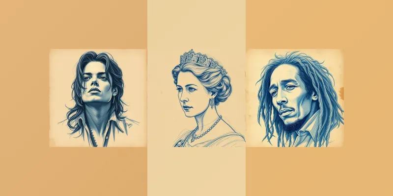 Vintage Style Pencil Sketch Drawings A generated by undefined