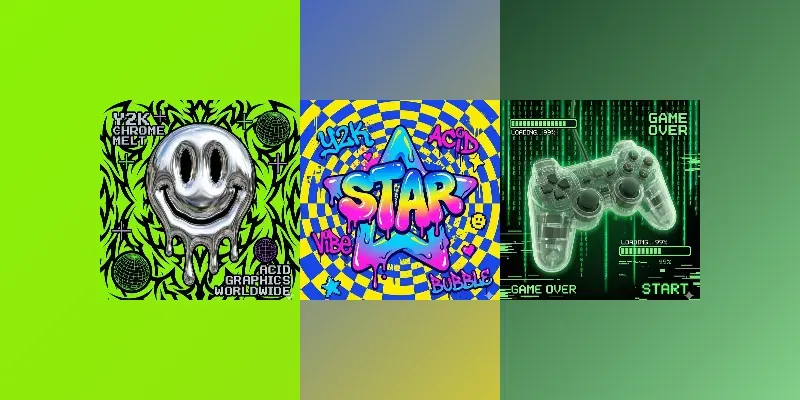 90s Aesthetic Y2k Chrome Posters generated by undefined