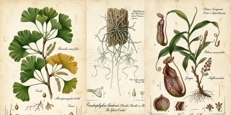 Vintage Botanical Herbarium Wall Art