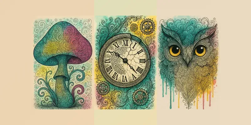Whimsical Psychedelic Doodle Art generated by undefined
