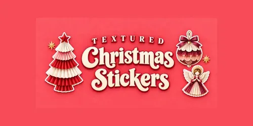 Textured Christmas Stickers generated by chatgpt-image