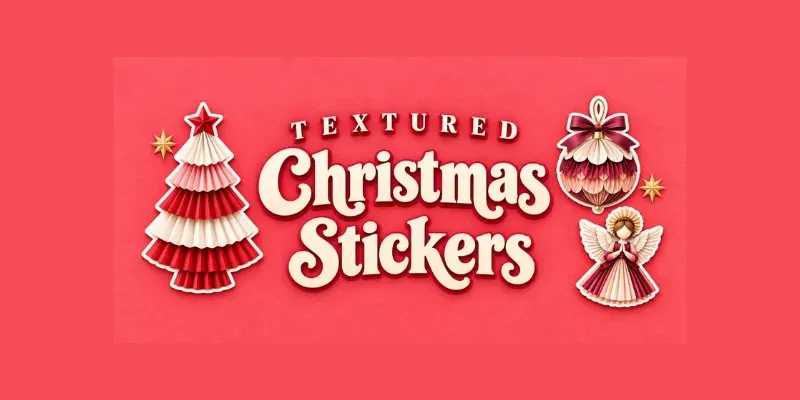Textured Christmas Stickers