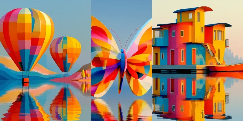 Glossy Surreal 3D Render Art