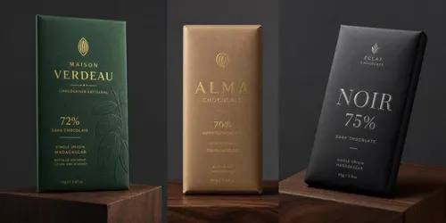Luxury Chocolate Bar Package Mockups generated by leonardo