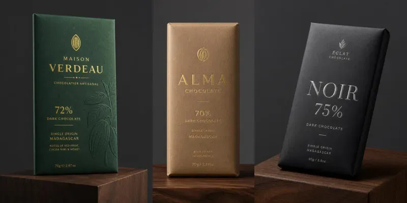 Luxury Chocolate Bar Package Mockups generated by undefined