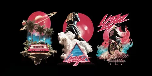 Synthwave Dream Collages generated by midjourney