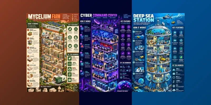 Isometric Facility Infographic Posters