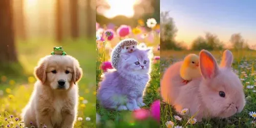 Cute Animal Friendship Adventures generated by sora