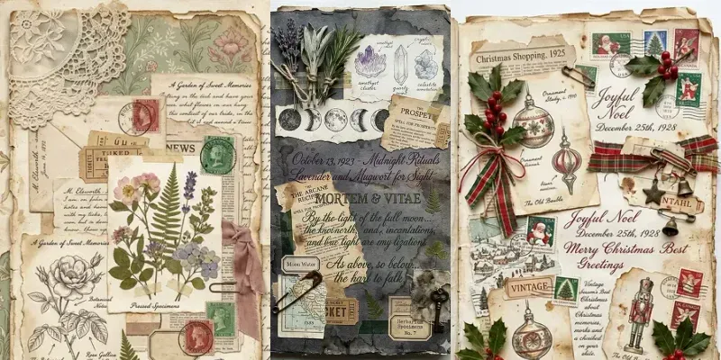 Vintage Junk Journal Pages generated by undefined