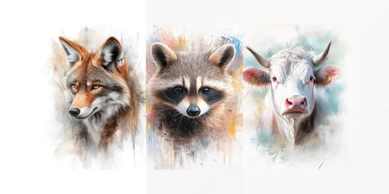 Psychedelic Watercolor Animals generated by undefined