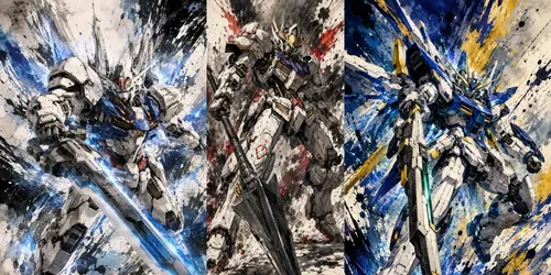 Cinematic Gundam Inkstorm Posters generated by chatgpt-image