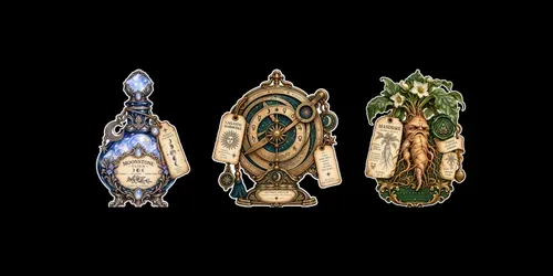 Vintage Alchemy Apothecary Sticker Art generated by chatgpt-image