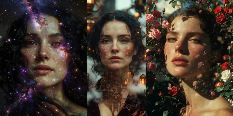 Victorian Double Exposure Portraits generated by undefined