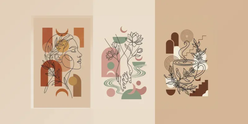 Boho Oneline Art Wall Prints