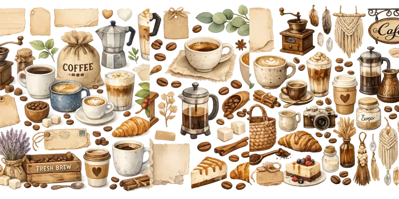 Rustic Coffee Journal Elements generated by undefined