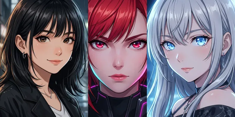 Stylish Anime Girl Portraits