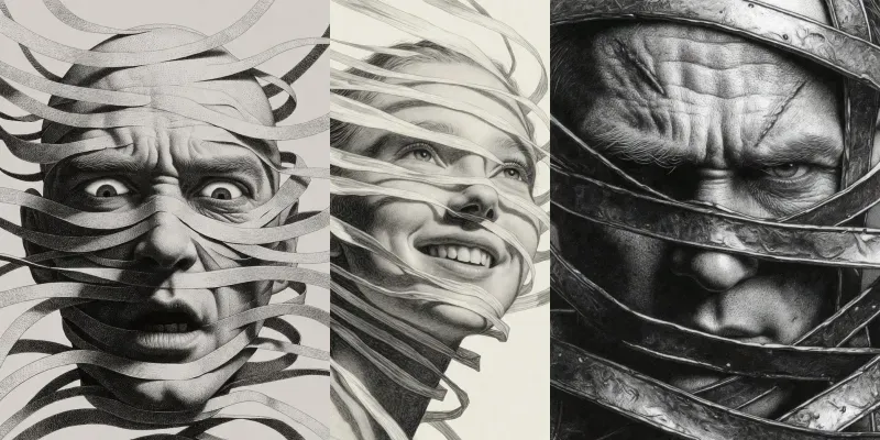 Surrealist Ribbon Portraits generated by undefined
