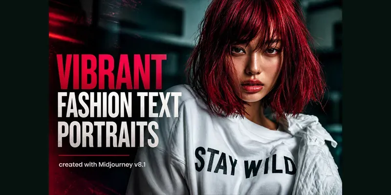Vibrant Fashion Text Portraits generated by undefined